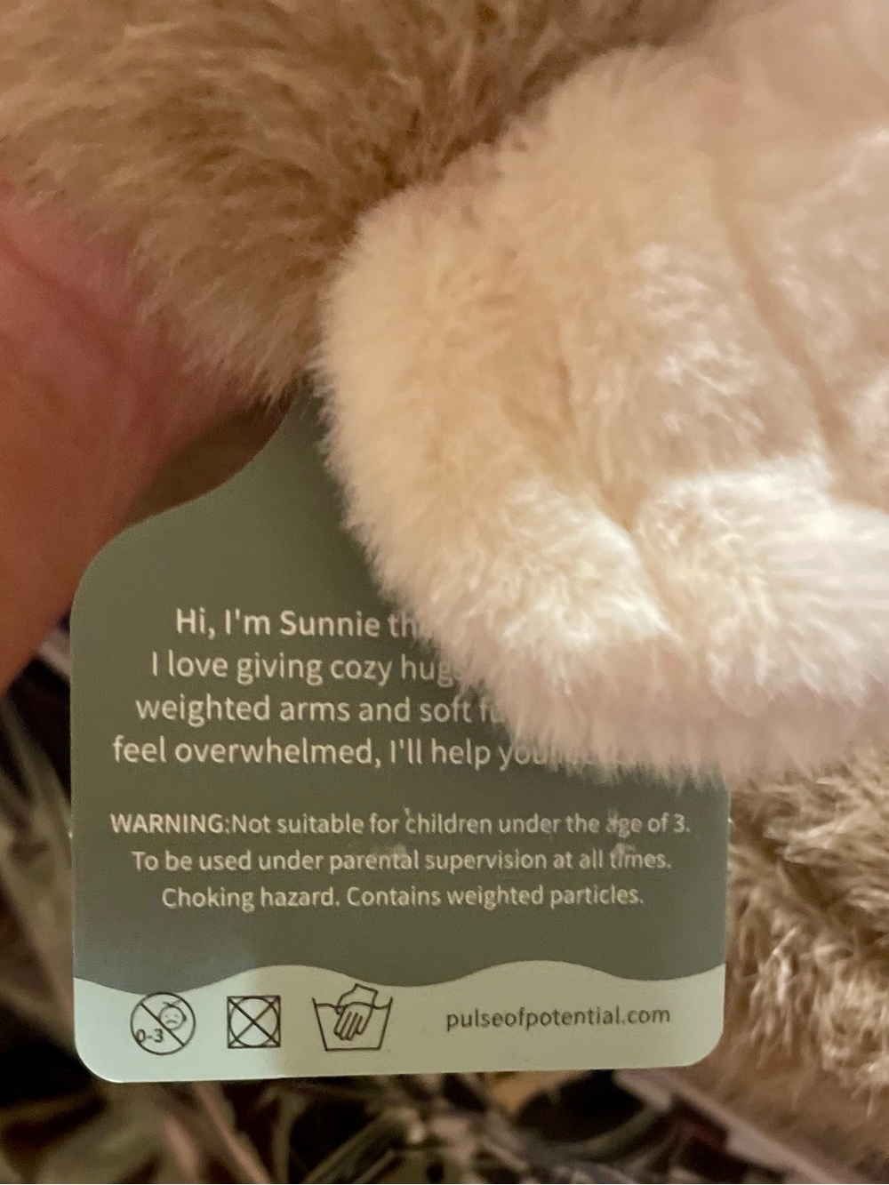 NWT Plush Sloth Stuffed Animal - Soft Brown & Cream - Picture 4 of 6